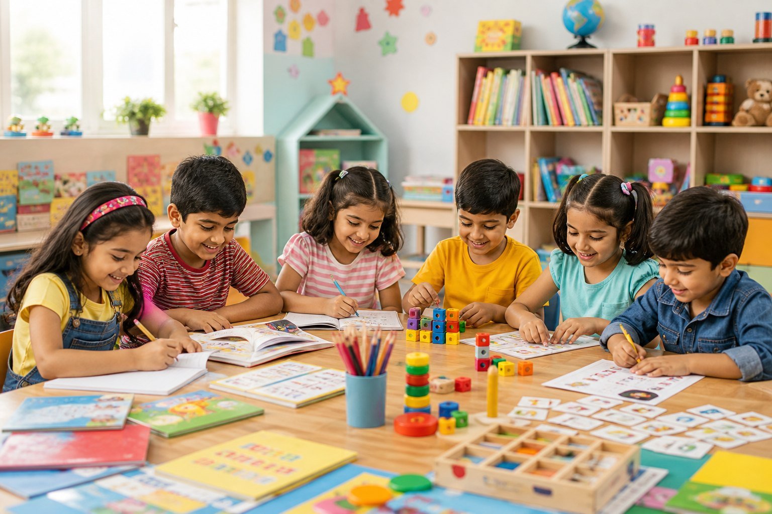 Indian children learning in The Little Thinkers after school academy